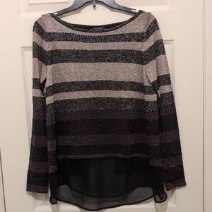 White House Black Market Gray and Black Tunic